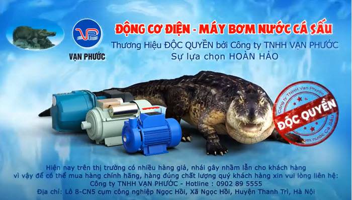 TVC quảng cáo Máy bơm nước Cá Sấu Vạn Phước | Phim quảng cáo TVC 